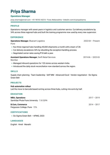 Modern resume template