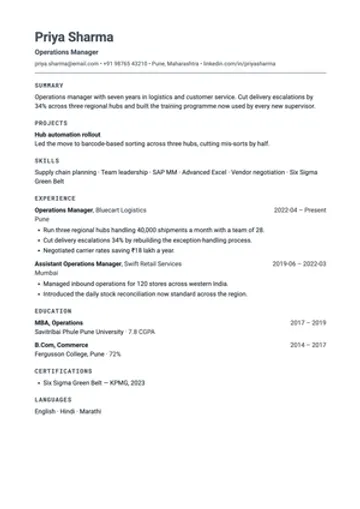 Open Source resume template: Projects before employment, with links kept.