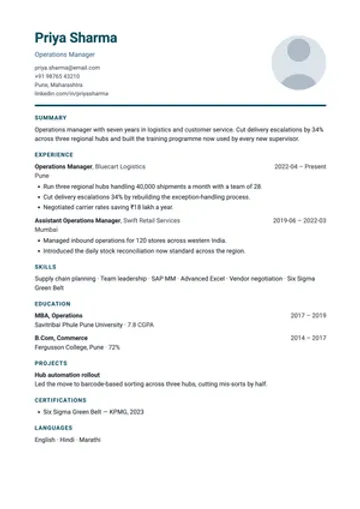 Profile resume template