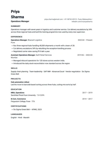 Swiss resume template: Grid discipline, no ornament, generous air.